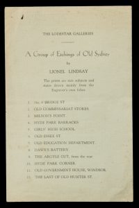 A group of etchings of old Sydney by Lionel Lindsay