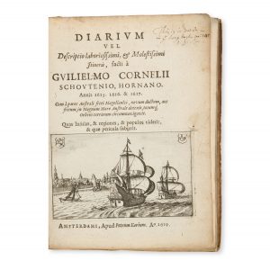 Diarivm vel descriptio laboriosissimi, & molestissimi itineris, facti à Gvilielmo Cornelii Schovtenio, Hornano, annis 1615. 1616. & 1617. Cum à parte Australi freti Magellanici, novum ductum, aut fretum, in Magnum Mare Australe detexit, totumq[ue] Orbem terrarum circumnavigavit. Quas Insulas, & regiones, & populos viderit, & quæ pericula subierit.