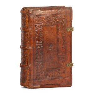 [BINDING] Dramata sacra : comoediae atque tragoediae aliquot e Veteri Testamento desumptae, quibus praecipuae ipsius historiae ita eleganter in scenam producuntur, ut vix quicquam in hoc argumenti genere juventuti Christianae proponi utilius possit : magna parte nunc primum in lucem editae : earum vero catalogum statim a praefatione invenies.