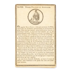 Sixième jeu de cartes géographiques, orné de figures gravées avec soin et représentant les différens peuples de la terre dans le costume particulier à chacun d’eux; destiné à l’instruction et à l’amusement de la jeunesse des deux sexes.