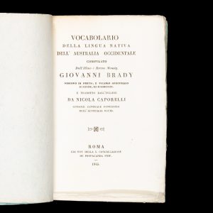 Vocabolario della lingua nativa dell'Australia Occidentale