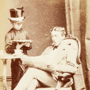 Sydenham Bowden and his young servant. Melbourne, circa 1874.