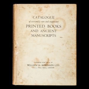 Catalogue of extremely rare and important printed books and ancient manuscripts (signed presentation copy)